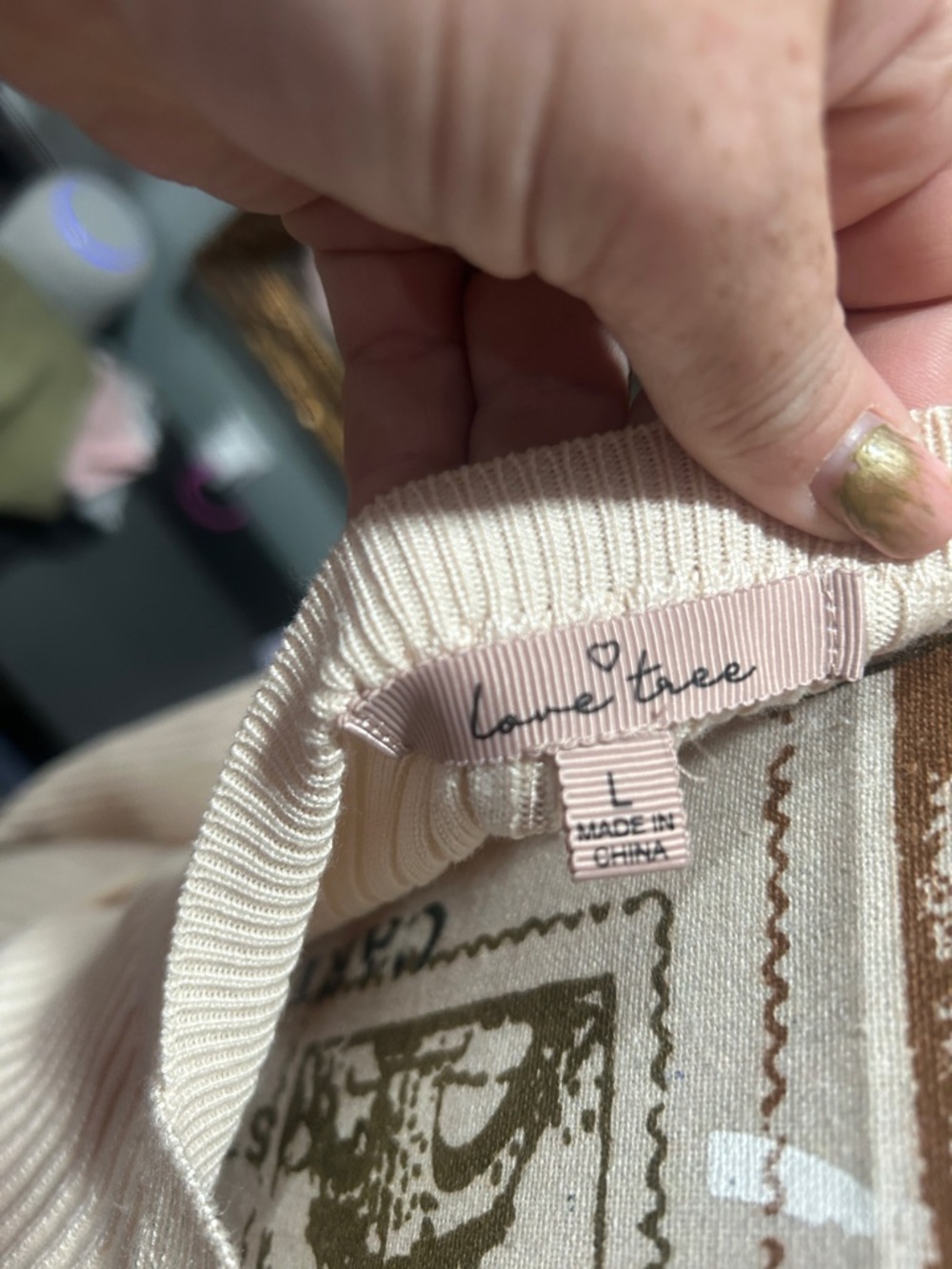 Love Tree Cream Ribbed Knit Wrap Sweater Dress - Picture 2 of 3